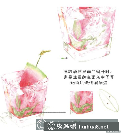 西瓜冰彩鉛畫