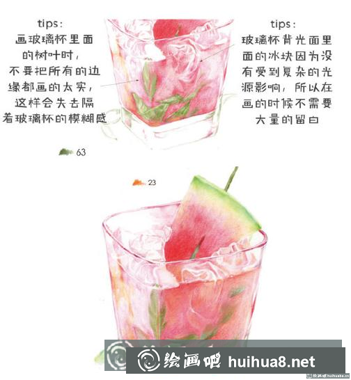 西瓜冰彩鉛畫