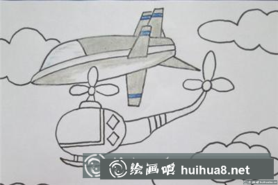 用油畫棒畫飛機