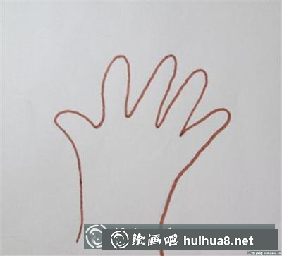 用油畫棒畫手掌樹