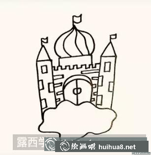 兒童畫(huà)空中城堡