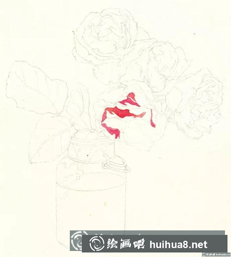 水彩畫玫瑰花
