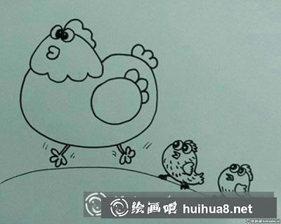 簡筆畫教程：教你畫母雞和小雞