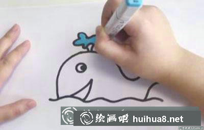兒童畫教程：教你繪制一頭鯨魚