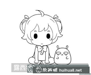 可愛小女孩簡筆畫