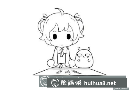 可愛小女孩簡筆畫