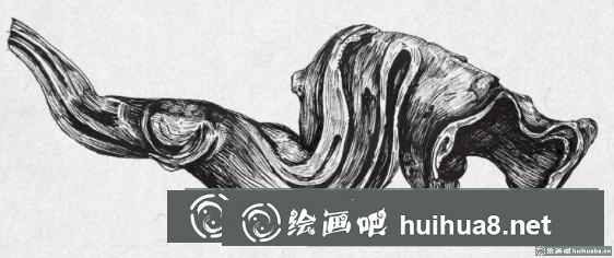 鋼筆畫枯樹根步驟
