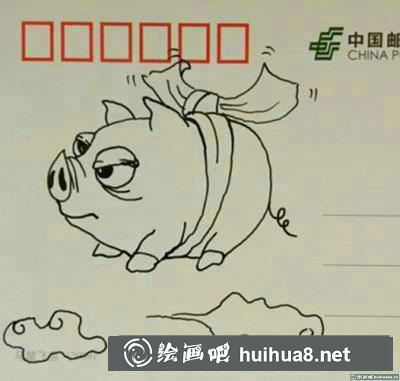 怎么畫(huà)兒童畫(huà)小豬