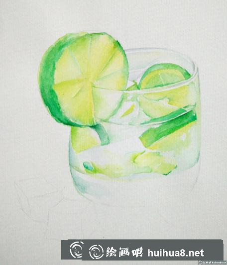 水彩畫檸檬水