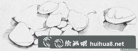 鋼筆畫鵝卵石