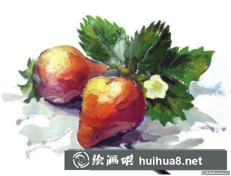 水粉畫草莓