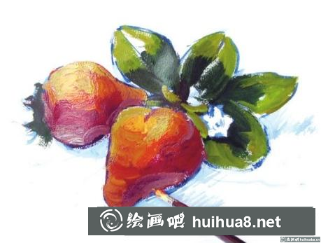 水粉畫草莓
