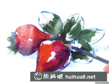 水粉畫草莓