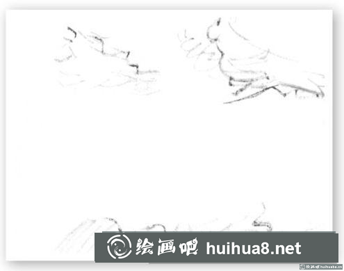 水粉畫藍天白云
