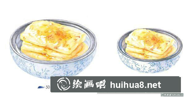 美味糍粑彩鉛畫教程