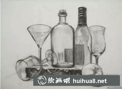 玻璃器皿組合的畫法