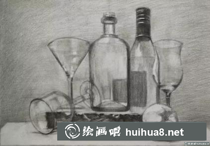 玻璃器皿組合的畫法
