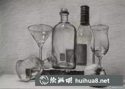玻璃器皿組合的畫法