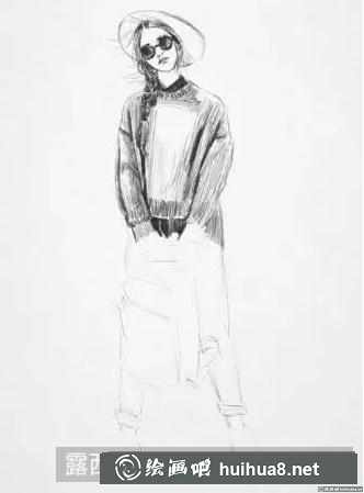 素描畫女孩