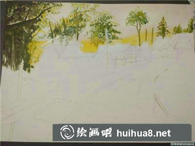 晨曦水彩畫 晨曦水彩畫