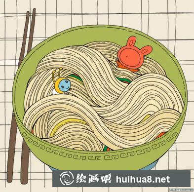 面條兒童畫