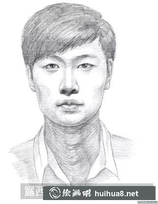 素描男子正面頭像