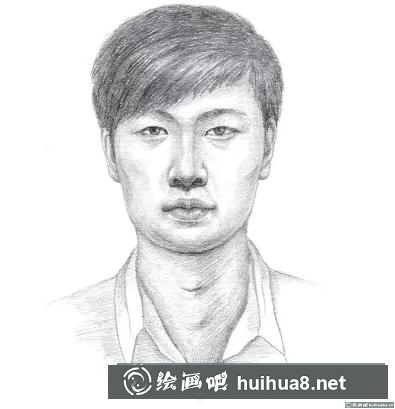 素描男子正面頭像