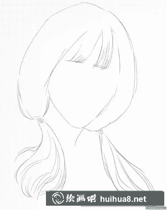 素描畫雙馬尾女孩
