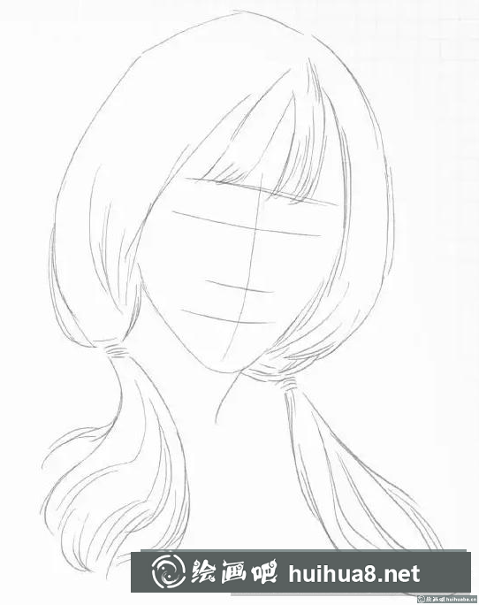 素描畫雙馬尾女孩