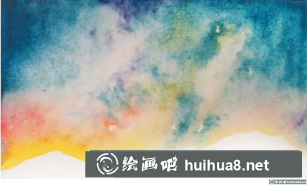 濕畫法星空水彩畫