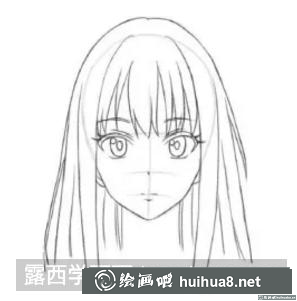 長直發(fā)女生的畫法