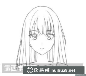 長直發(fā)女生的畫法