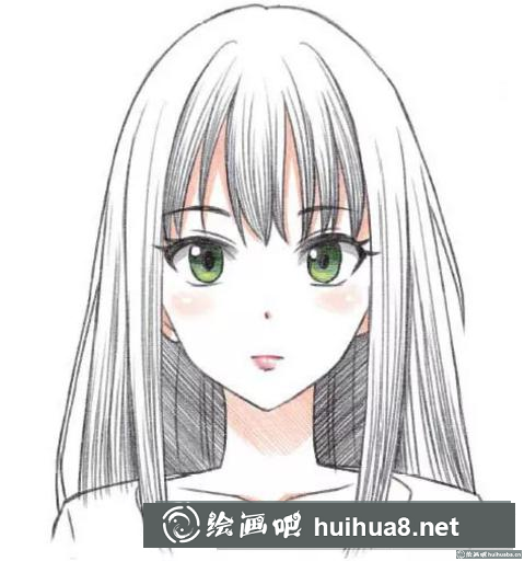 長直發(fā)女生的畫法