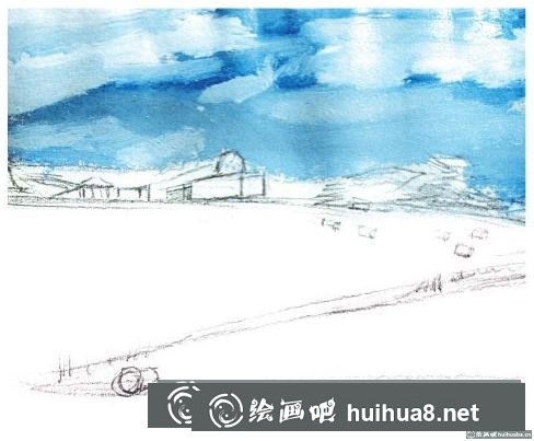 水粉畫草原