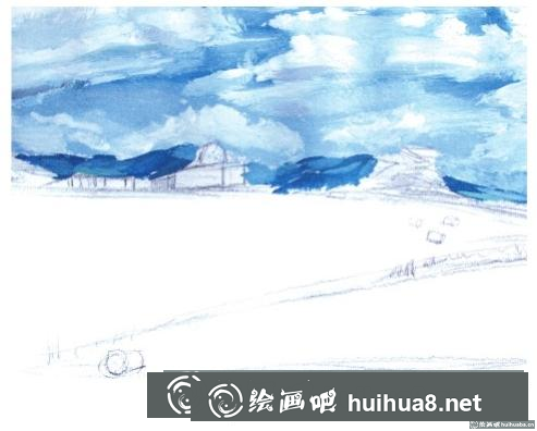 水粉畫草原