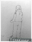 彩鉛繪回家小女孩教程