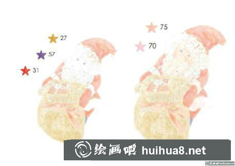 圣誕老人的禮物彩鉛畫