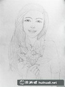 水彩少女鮮花繪制教程