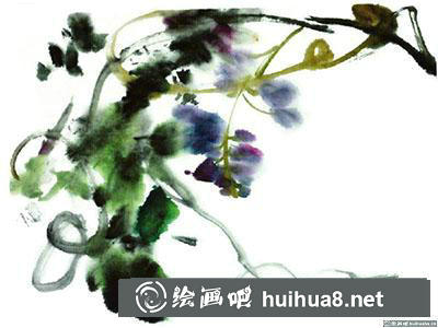 國畫紫藤花怎么畫