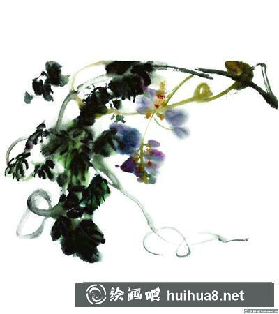 國畫紫藤花怎么畫