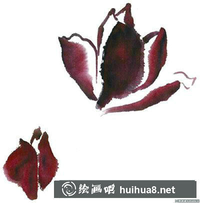 國(guó)畫紫玉蘭怎么畫