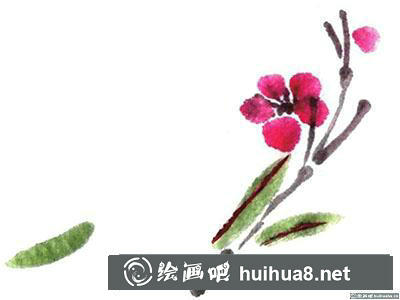 國畫桃花繪制步驟二