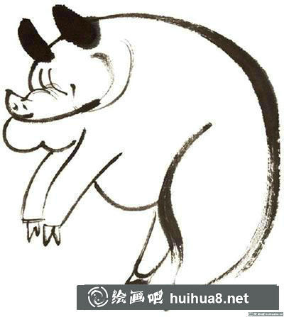 國(guó)畫豬怎么繪制