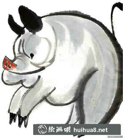 國(guó)畫豬怎么繪制