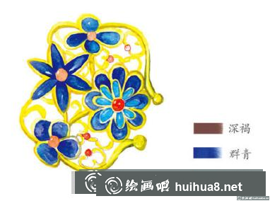 古風(fēng)簪子水彩畫