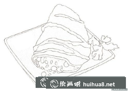 蛋包飯水彩畫