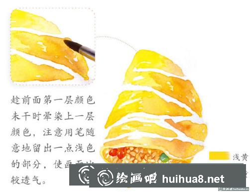 蛋包飯水彩畫