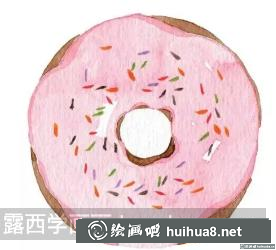 水彩畫甜甜圈