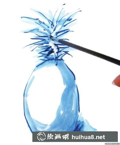 水粉畫菠蘿