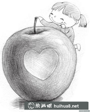 素描畫蘋果